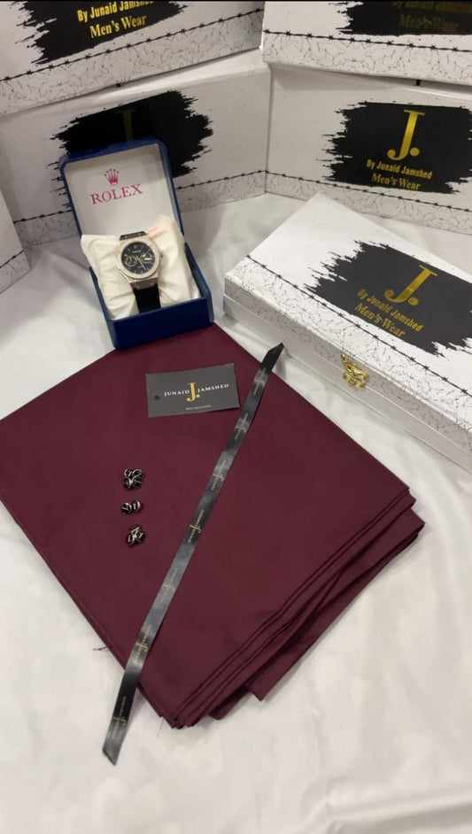 DEAL BOX J.suit+Rolex Watch+J. PERFUME(Maroon)