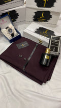 DEAL BOX J.suit+Rolex Watch+J. PERFUME(Dark Mehroon)